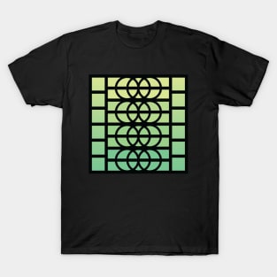 “Dimensional Rings” - V.6 Green - (Geometric Art) (Dimensions) - Doc Labs T-Shirt